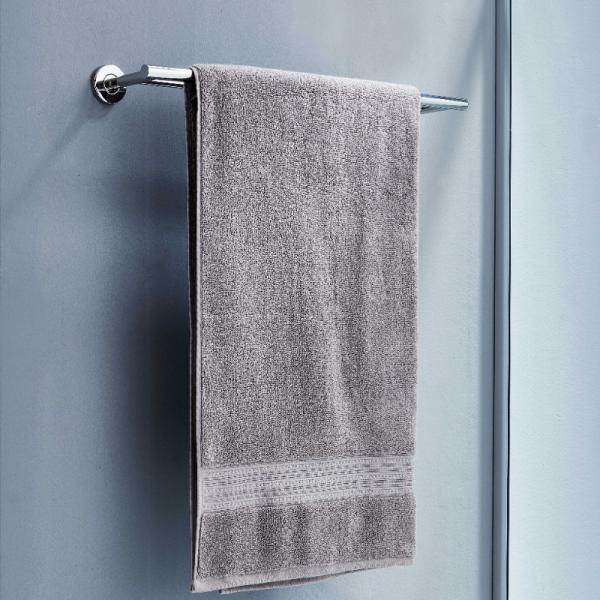 SUS304 Polished Nickel Double Towel Bar Modern 24 Inch Towel Rack Wall Mount