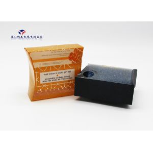 Orange / Black Pillow Box For Bath Set Custom Printed Plastic Boxes 13X4.5X11