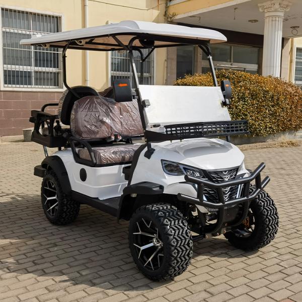 2+2 Seat Classic White Electric Golf Cart Lithium Battery Off-Road Model Support