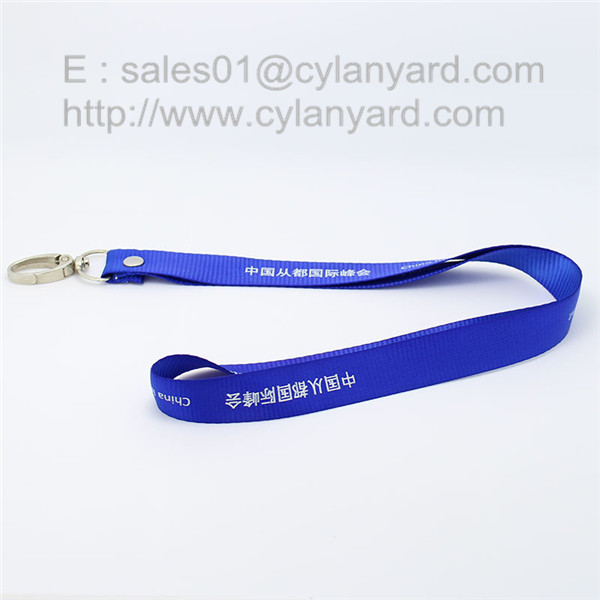Quality Rivet polyester lanyard with metal clasp hook custom made for sale