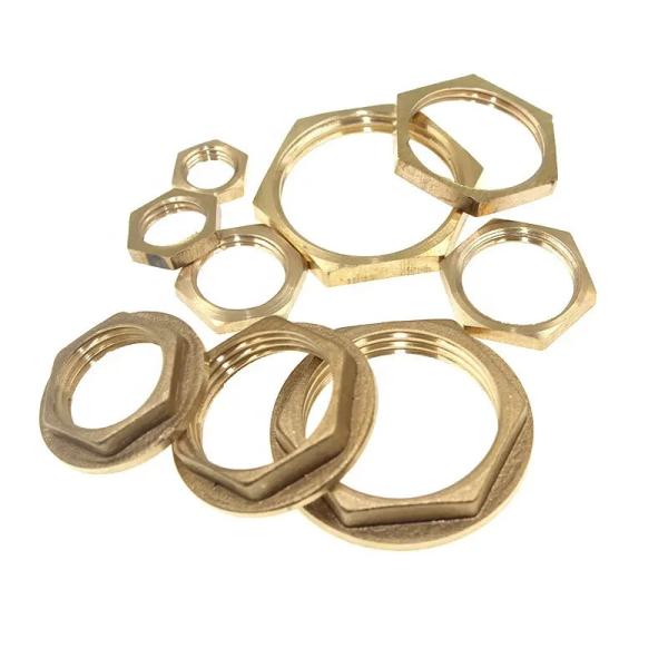 Quality Brass Check Nut And Hex Thin Flat Head Nut M3-M25 Grade 4/6/8/10 Female Threaded Nut for sale