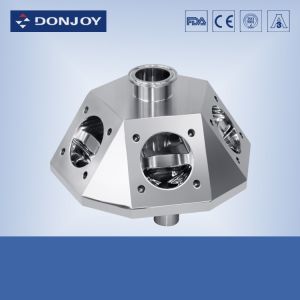 316L Multiport Pneumatic Diaphragm Valve with 6 port and 5 valve body