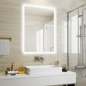 Backlit Wall Mounted Vanity Mirror Dimmable Lighting Moisture Resistance