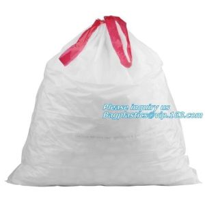 Compostable plastic drawstring trash bags in dispenser box, Customized