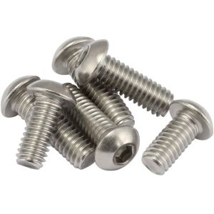 1/4-20 x 1/2 Inch Button Head Socket Cap Bolts 18-8 Stainless Steel 304 Plain