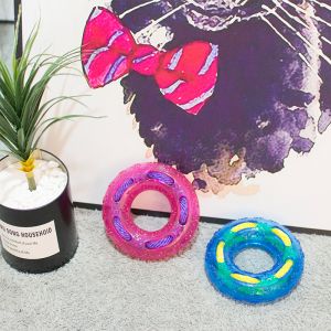 Rubber Materials Chew Tough Donut Puppy Teething Toys