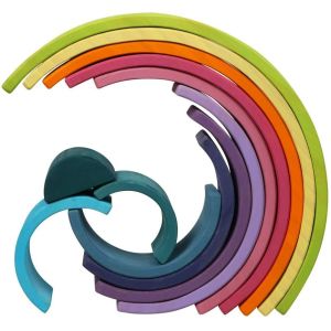 3D 2.75in Stacking Rainbow Wooden Rainbow Stacker 12 Piece