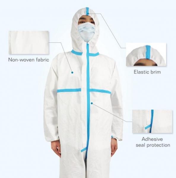 Polypropylene Nonwoven Disposable Protective Coverall , Disposable Chemical Suit