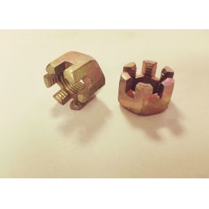 M16*1.5 Thicken Carbon Steel Nuts Color Zinc Plated Hexagon Slotted Castle Nuts