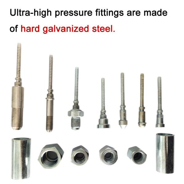 6 Layer Steel Wire Wound Pressure Hose For Tubing Assembly Of 300Mpa Ultra-High Pressure Manual Pump