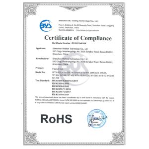 Shenzhen Welltek Technology Co., Ltd. Certifications