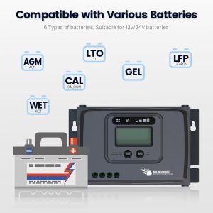 10A MPPT Solar Charge Controller with 100V Input Voltage and 560W Maximum PV