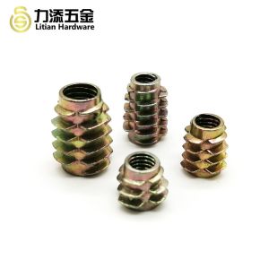 Spheroidizing Wood Insert Lock Nut , DIN Threaded Hex Drive Insert