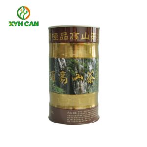 Tea Tin Can Food Grade Standard Round Tinplate Packaging For Jasmine Tea Black