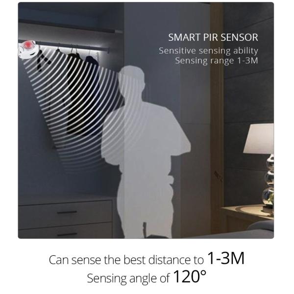 ABS Material 60LED Light Source Motion Sensor Switch for Bed Stairs Cabinet Night Light