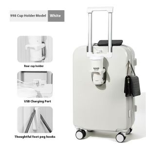 Customized Logo Business Suitcase with Silent Spinner Wheels TSA Lock Soft