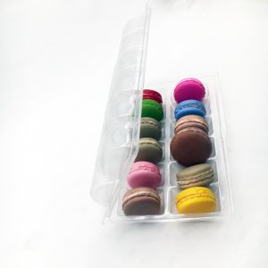 China Clear 12 Pack Collapsible Macaron Tray Clam Shell Reusable on sale