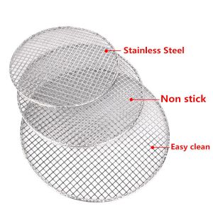 Stainless Steel Round Barbecue Grill Grill Net Steam Net Camping Hiking Outdoor
