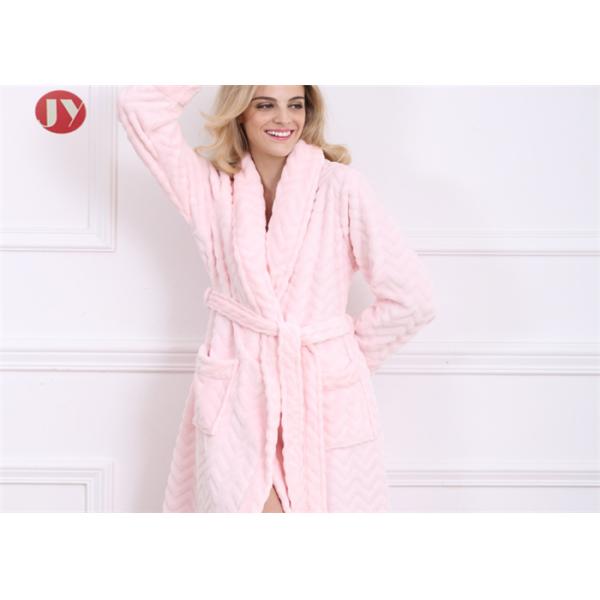 Plus Size Women'S Plush Robe , House Extra Long Nightgowns Warm Embossed Fleece Fluffy