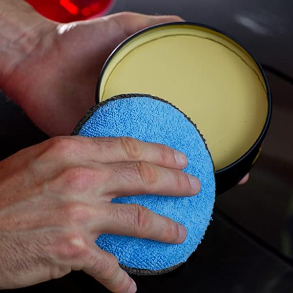 Blue Round 5 Inch Diameter Car Microfiber Towel