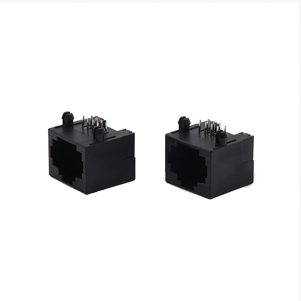 Quality Black 8 Pin Female Straight RJ45 PCB Connector Jack Network Plug 8p8c for sale