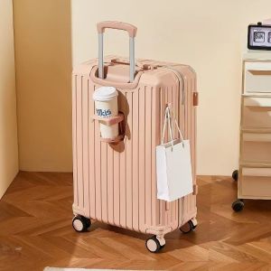 Multi-Stage Telescopic Rod Suitcase with Side Hook Unisex Multi-Function Spinner