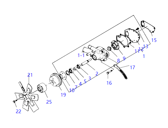 65.06500-6114 DB33 Water Pump For DOOSAN SOLAR 70-III Excavator Engine Parts