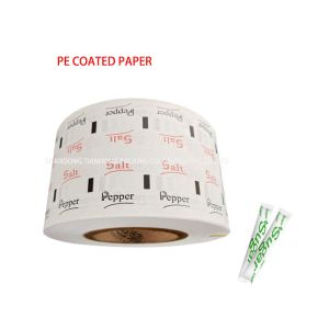 Custom Printing PE Coated Paper Roll Film for Sugar Pepper Salt Stick Sachet