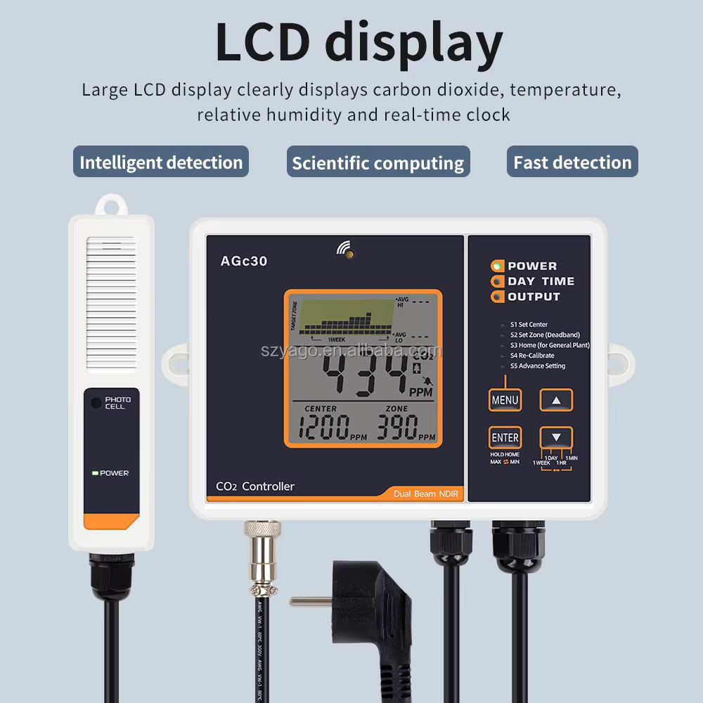 High Precision CO2 Controller AGc30 with Smart Ventilation for Greenhouse Control System