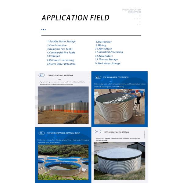 Galvanized Corrugated Steel Flexible Water Tank Water Storage Tanks Round Wastewater Storage Tank