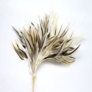 Shipping Natural Hackle Feather Flower Mount with Wire Accessory