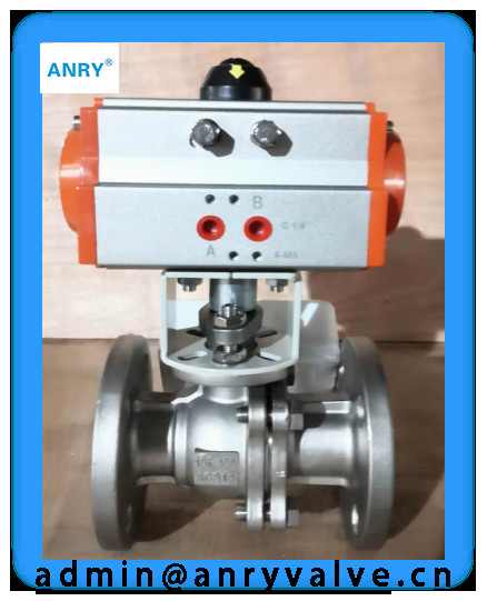 Teflon - Lined Differential Pressure Control Pneumatic Actuated Ball Valve PTFE