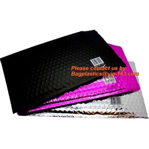 Security Holographic Metallic Foil Bubble Mailers Matte Metallic Rose Gold Self