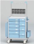 IV pole Emergency Medical Trolleys With Utility Container ABS Drawers