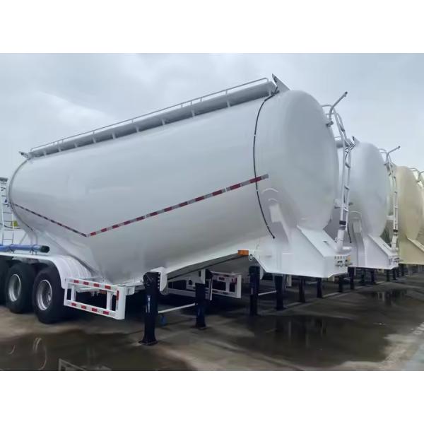 CIMC 3 Axis High Strength Powder Tanker With Diesel Engine Unit Semi Trailer