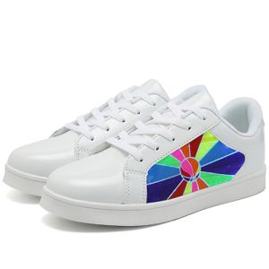 Customizable Black Led Shoes , Led Display Sneakers Woven Fabric Surface