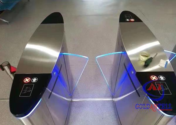 Quality Entry Door Access Control Turnstiles Automatic Fingerprint RFID Code Reader Flap Type for sale