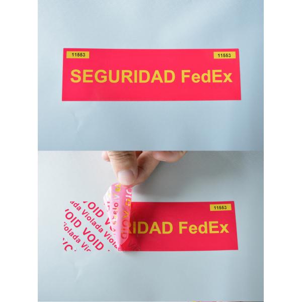 PET material matte blue leave VOID residue security tamper evident void security