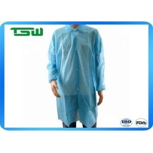 Snap Button Disposable Lab Coat With Elastic Cuff