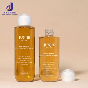 High-End Plastic Body Wash Bottle Cylinder Flat-Shoulder Toner Bottle for Body