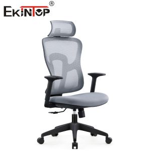 China Gray Ergonomic Office Mesh Chair With Backrest For Comfort And Support on sale