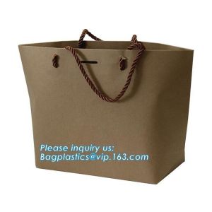 Fancy Customized Brown Kraft Paper Shopping Bag With Logo,Customized White and