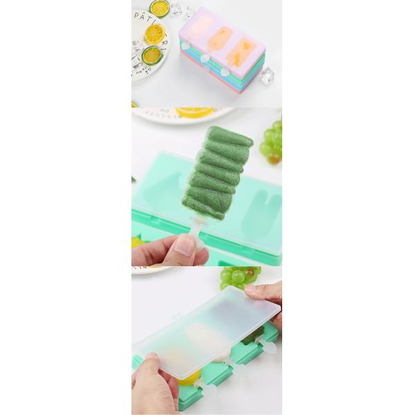 Multifunction 3 Cavities Silicone Ice Cube Trays For Ice Cream