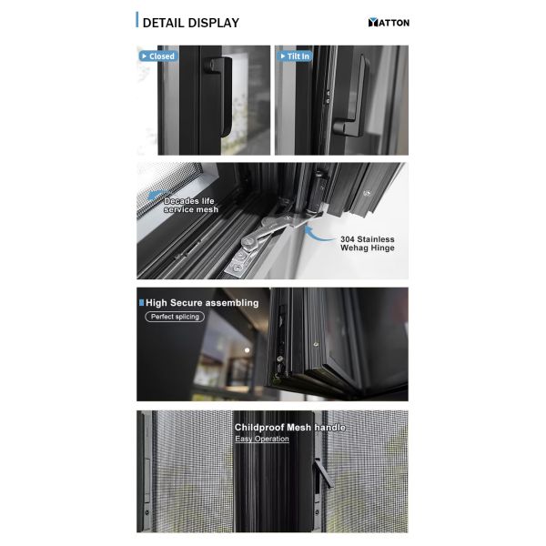 Customized Tilting and Rotating Window Heat Insulated Windproof Aluminum Window Aluminum bar for Window and Door