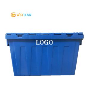 3000g Weight Plastic Logistic Box HDPE Blue Load 50Kg Stackable Moving Crates