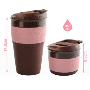 350ml Heat Resistant Silicone Foldable Coffee Cups With Lid