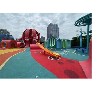 Red Octopus Theme Artistic Playgrounds Children'S Park Playground Equipment