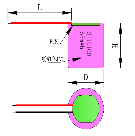 3.7V 65mAh Cylindrical Lithium Ion Battery 10100 / Wireless Bluetooth Headset Lipo Batteries