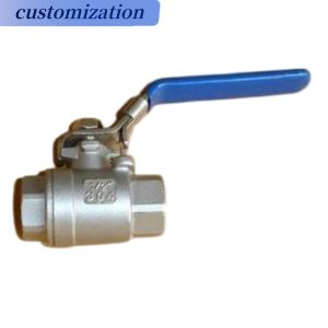 Handle Stainless Steel 2PC Ball Valve with Customized Threaded Connections