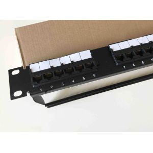 19" 110 IDC UTP Unshielded Rack Mount Patch Panel 24 Port Cat5e With Cable